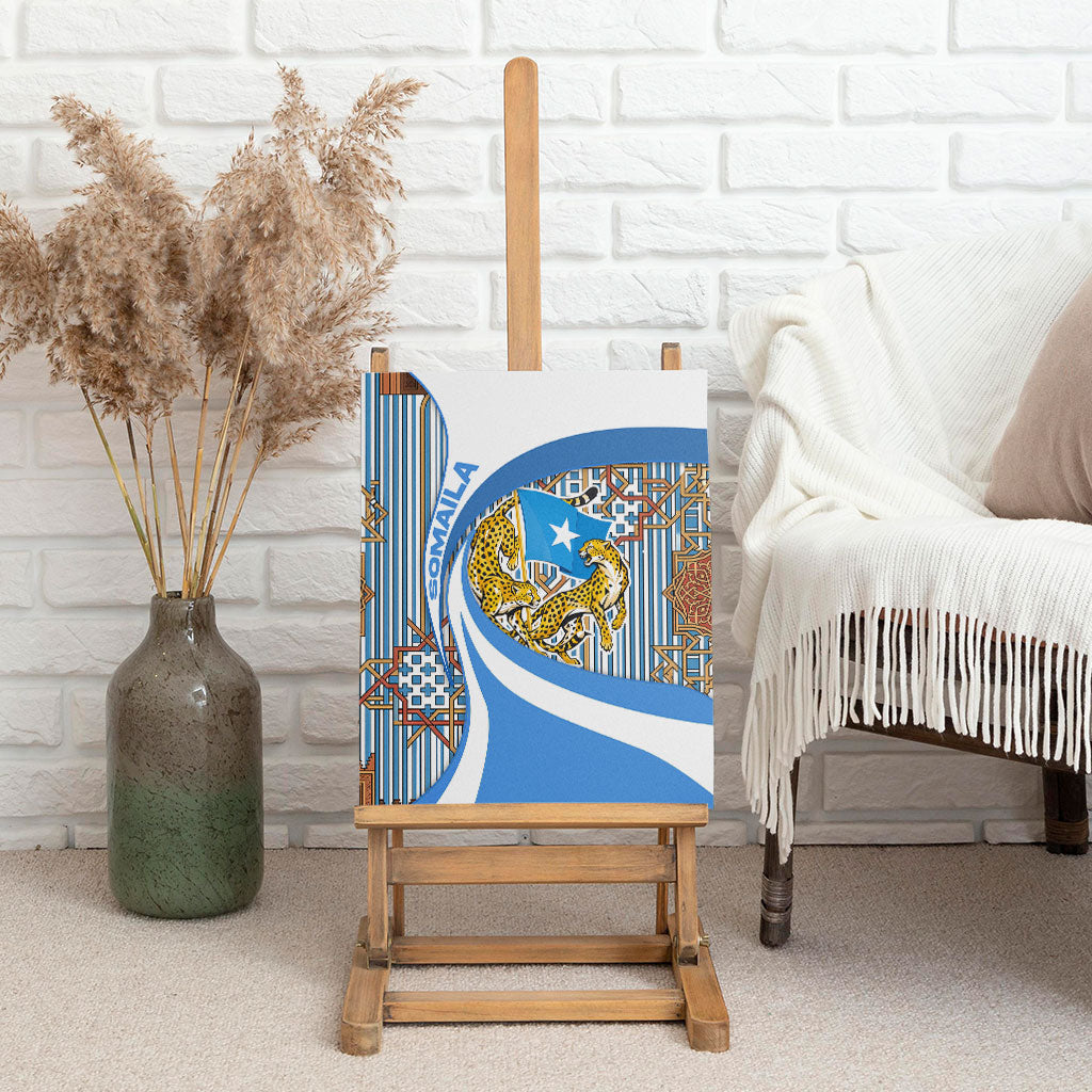 Somalia Freedom Independence Canvas Wall Art Leopard Flag Power Fist