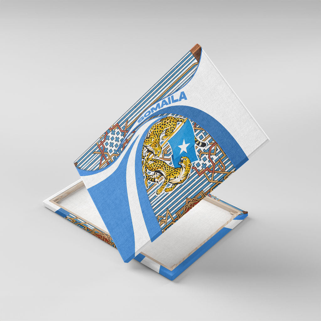 Somalia Freedom Independence Canvas Wall Art Leopard Flag Power Fist