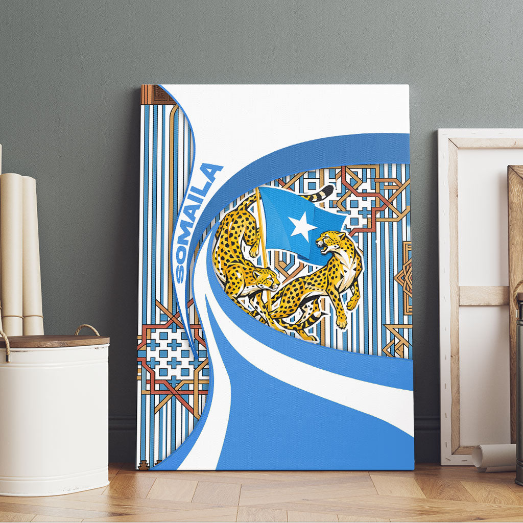 Somalia Freedom Independence Canvas Wall Art Leopard Flag Power Fist