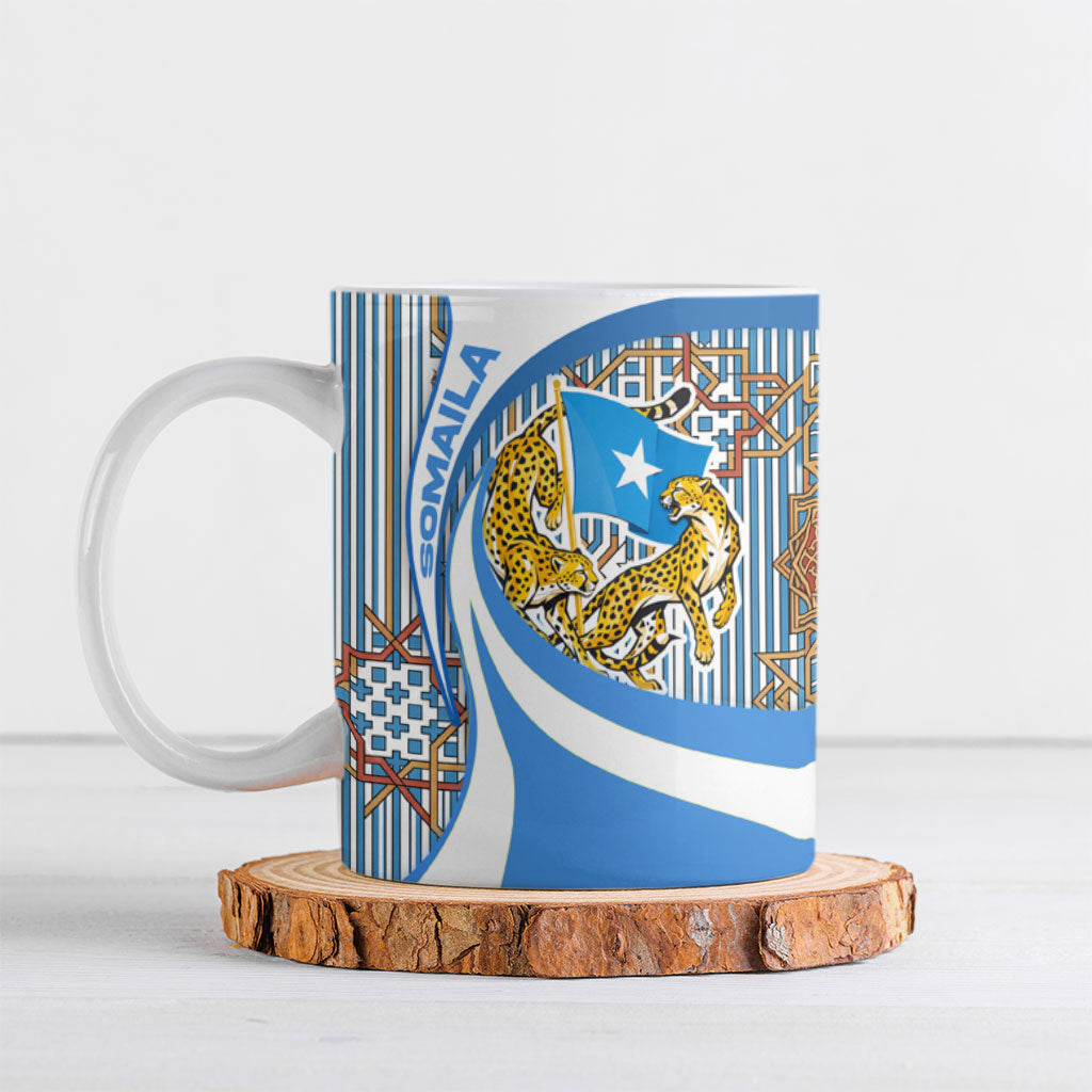 Somalia Freedom Independence Ceramic Mug Leopard Flag Power Fist