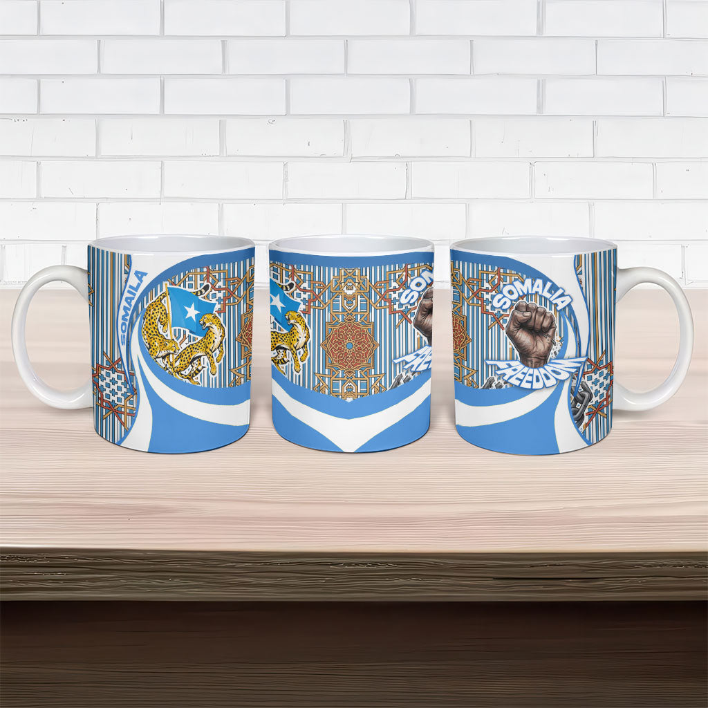 Somalia Freedom Independence Ceramic Mug Leopard Flag Power Fist