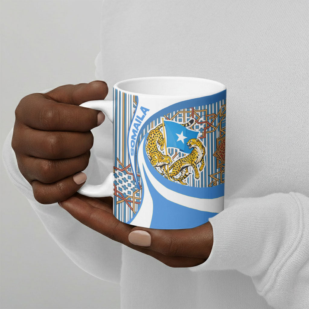 Somalia Freedom Independence Ceramic Mug Leopard Flag Power Fist