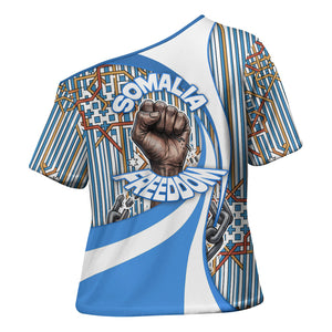 Somalia Freedom Independence Cross Shoulder Shirt Leopard Flag Power Fist