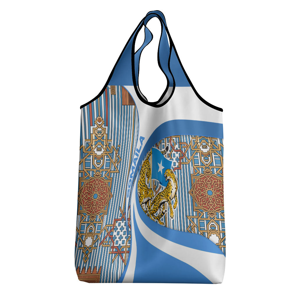 Somalia Freedom Independence Grocery Bag Leopard Flag Power Fist