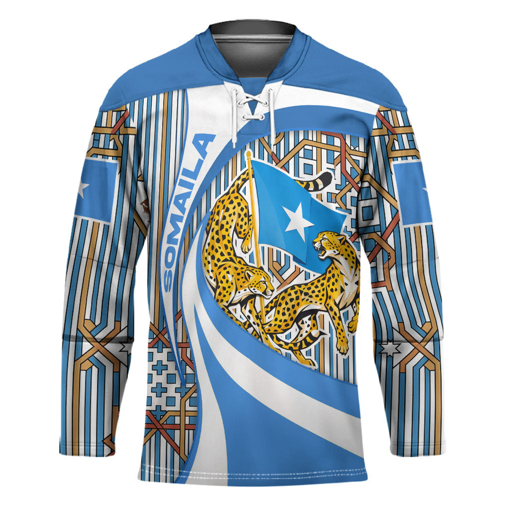 Somalia Freedom Independence Hockey Jersey Leopard Flag Power Fist
