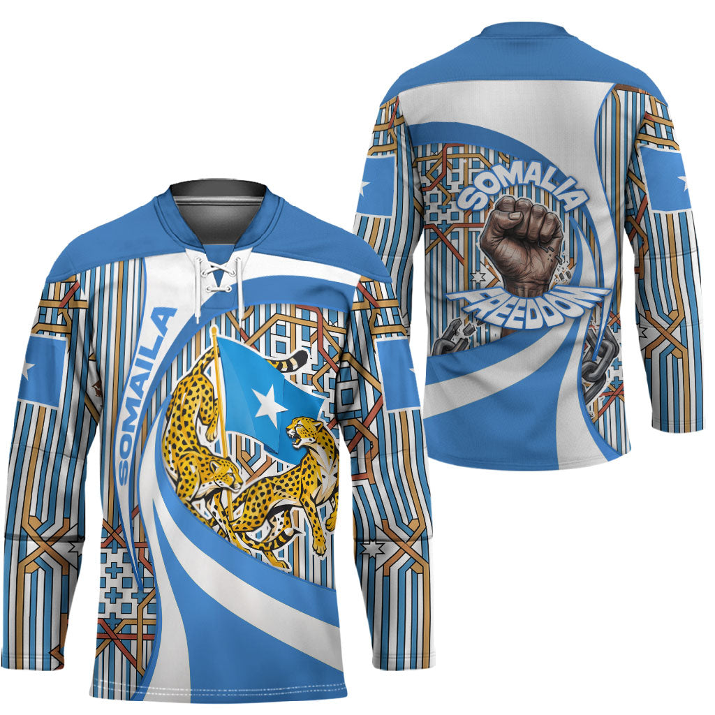 Somalia Freedom Independence Hockey Jersey Leopard Flag Power Fist