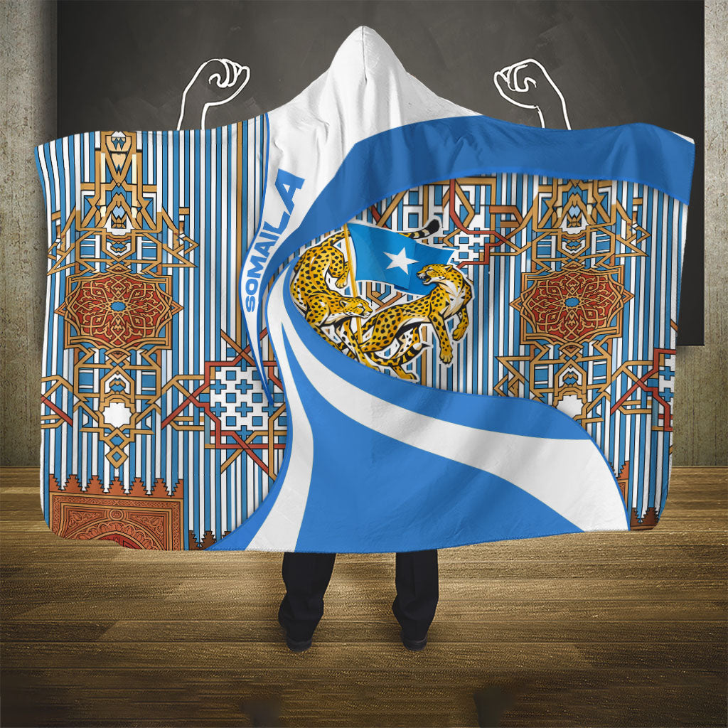 Somalia Freedom Independence Hooded Blanket Leopard Flag Power Fist
