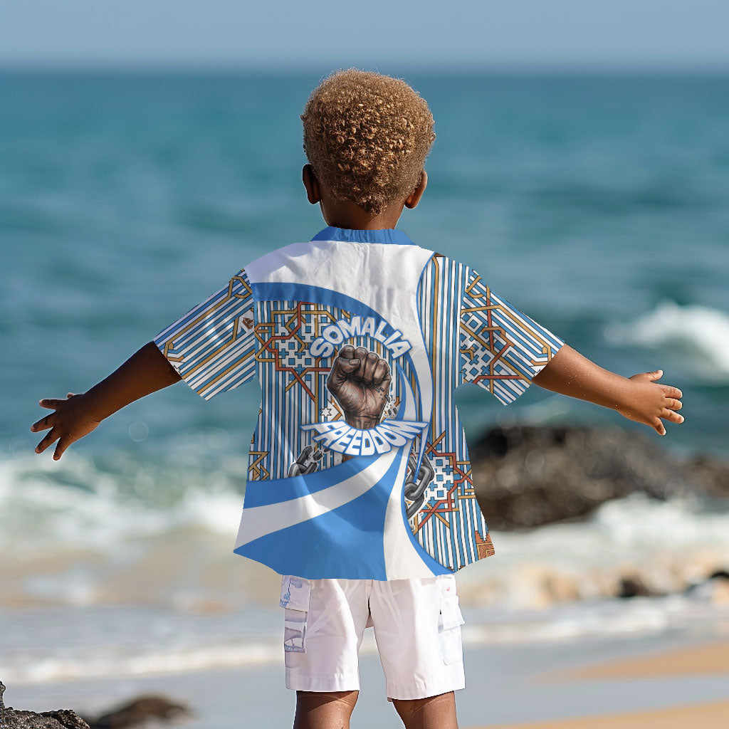 Somalia Freedom Independence Kid Hawaiian Shirt Leopard Flag Power Fist