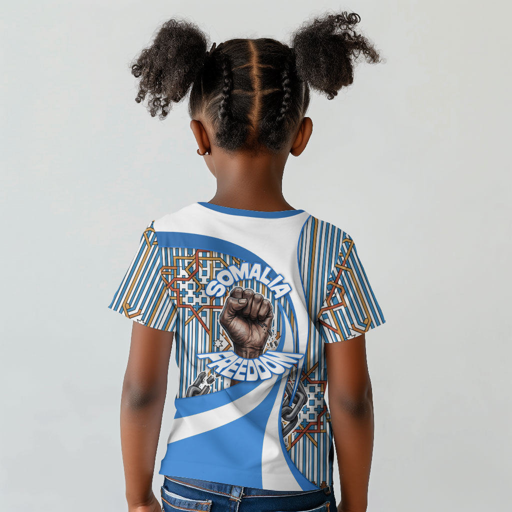 Somalia Freedom Independence Kid T shirt Leopard Flag Power Fist