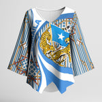 Somalia Freedom Independence Kimono Sleeve Blouse Leopard Flag Power Fist