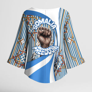 Somalia Freedom Independence Kimono Sleeve Blouse Leopard Flag Power Fist