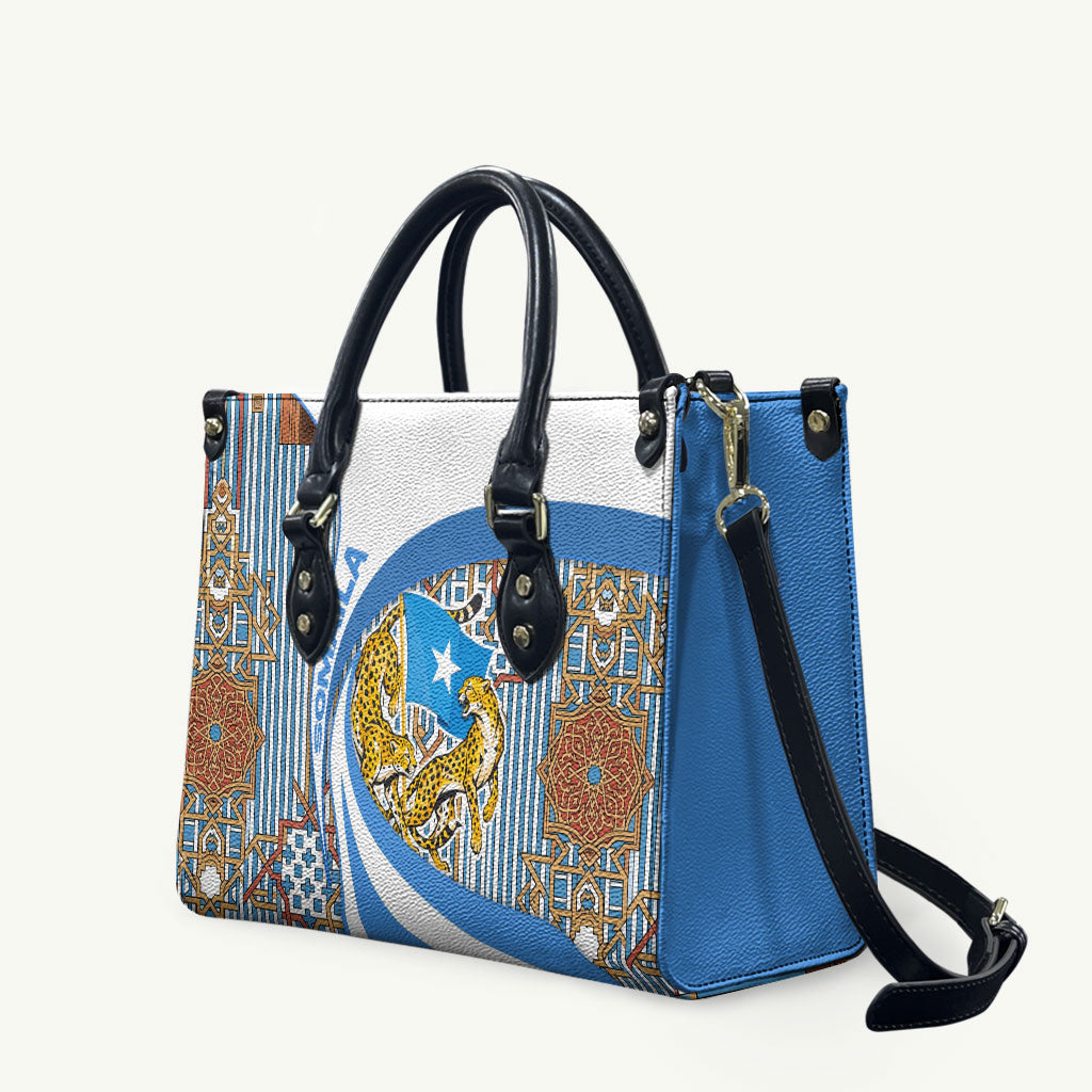 Somalia Freedom Independence Leather Bag Leopard Flag Power Fist