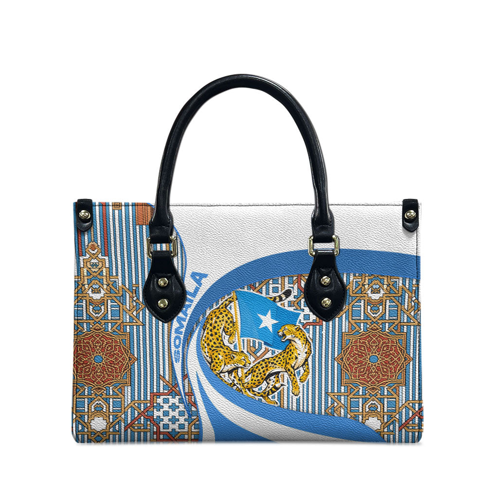 Somalia Freedom Independence Leather Bag Leopard Flag Power Fist