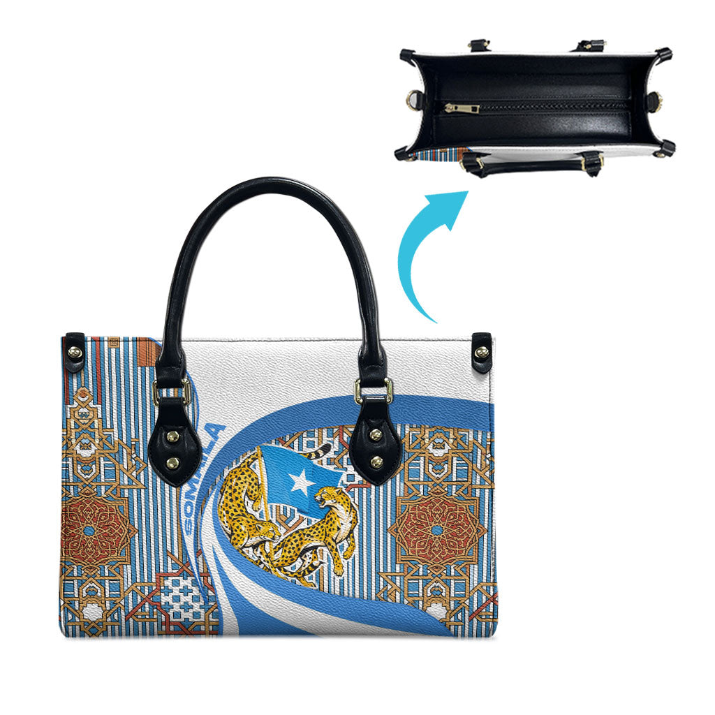Somalia Freedom Independence Leather Bag Leopard Flag Power Fist