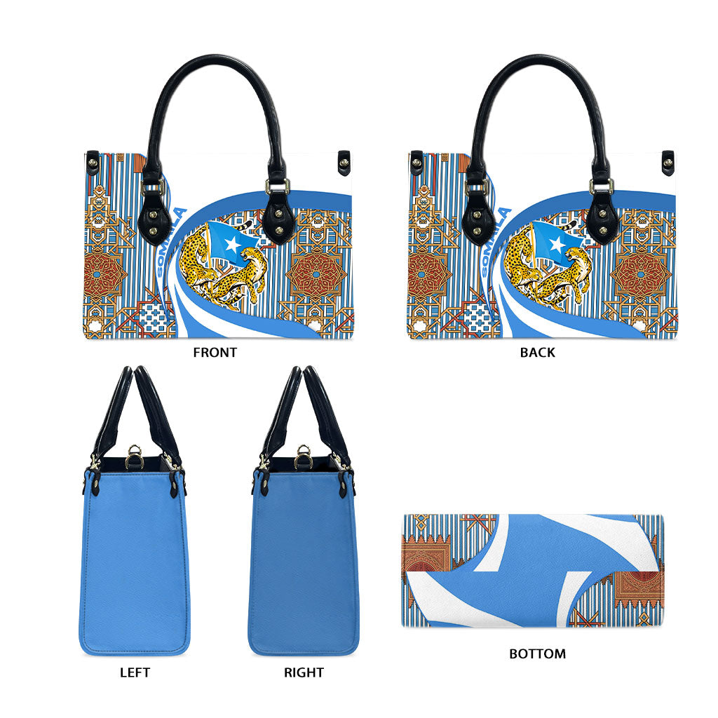 Somalia Freedom Independence Leather Bag Leopard Flag Power Fist
