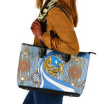 Somalia Freedom Independence Leather Tote Bag Leopard Flag Power Fist
