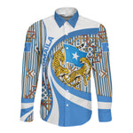 Somalia Freedom Independence Long Sleeve Button Shirt Leopard Flag Power Fist