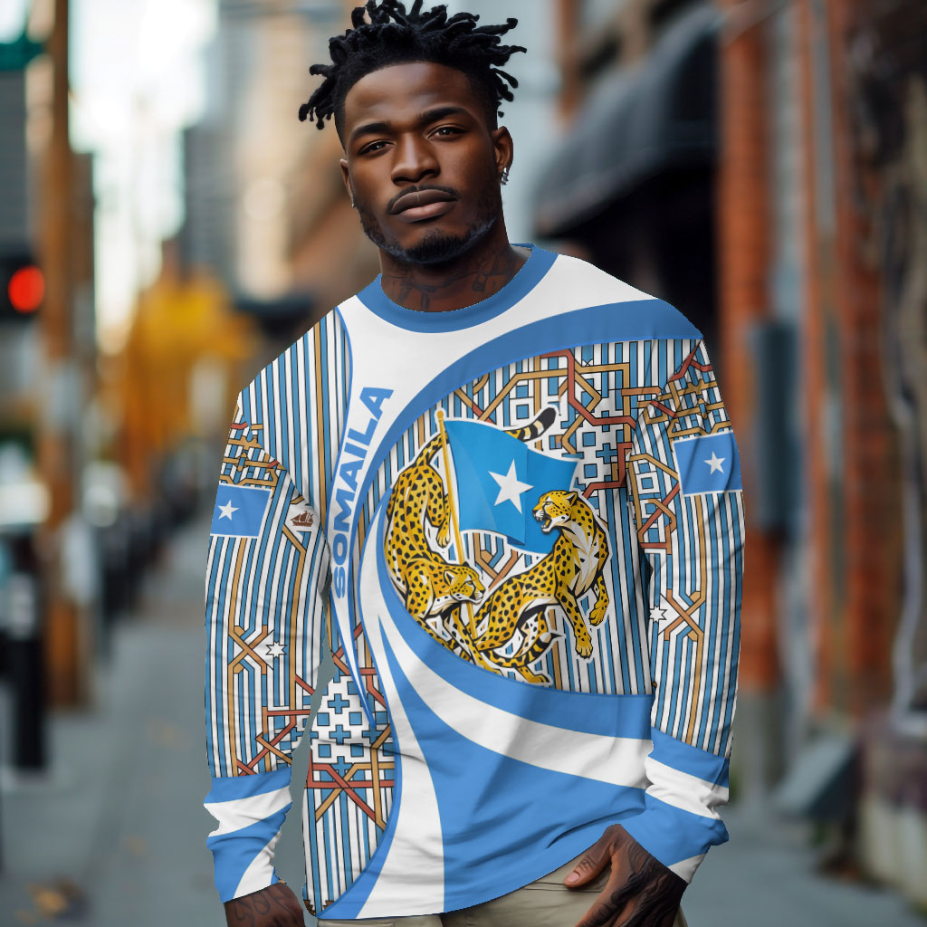 Somalia Freedom Independence Long Sleeve Shirt Leopard Flag Power Fist