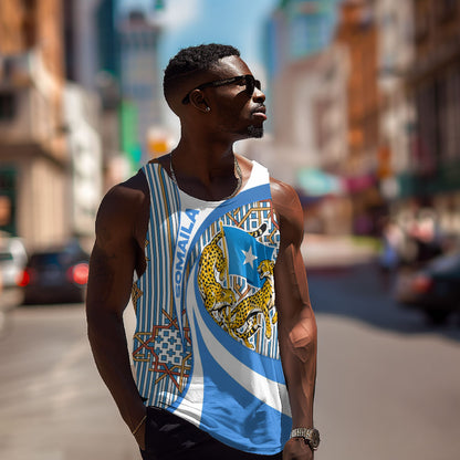 Somalia Freedom Independence Men Tank Top Leopard Flag Power Fist