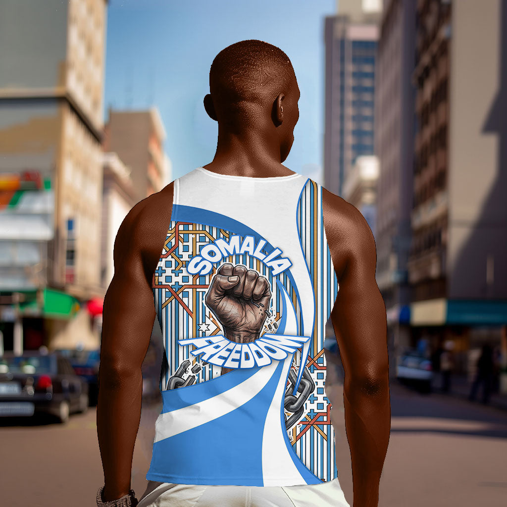 Somalia Freedom Independence Men Tank Top Leopard Flag Power Fist