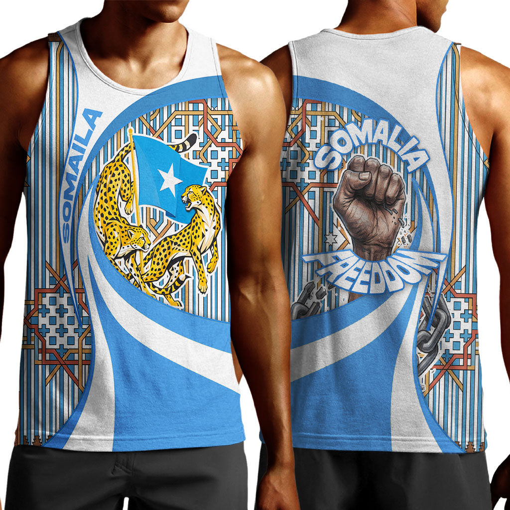 Somalia Freedom Independence Men Tank Top Leopard Flag Power Fist