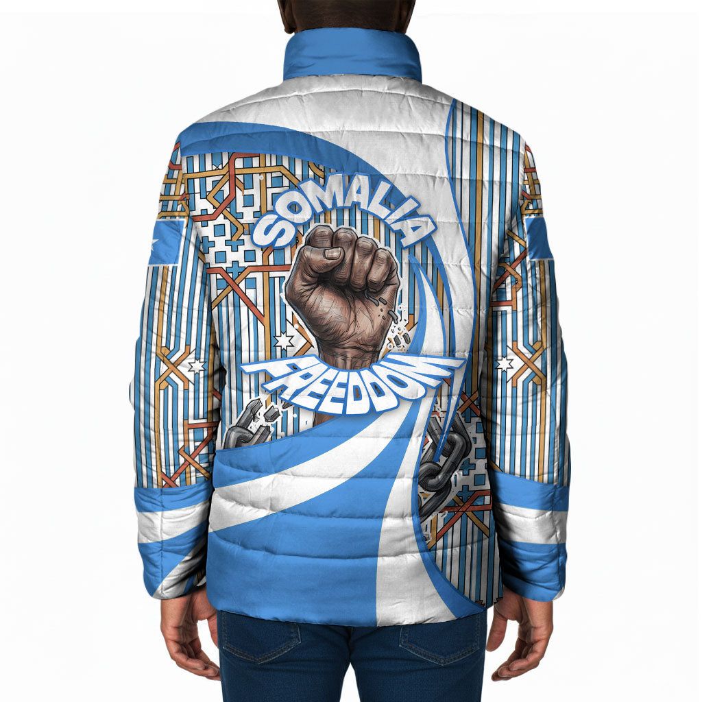 Somalia Freedom Independence Padded Jacket Leopard Flag Power Fist
