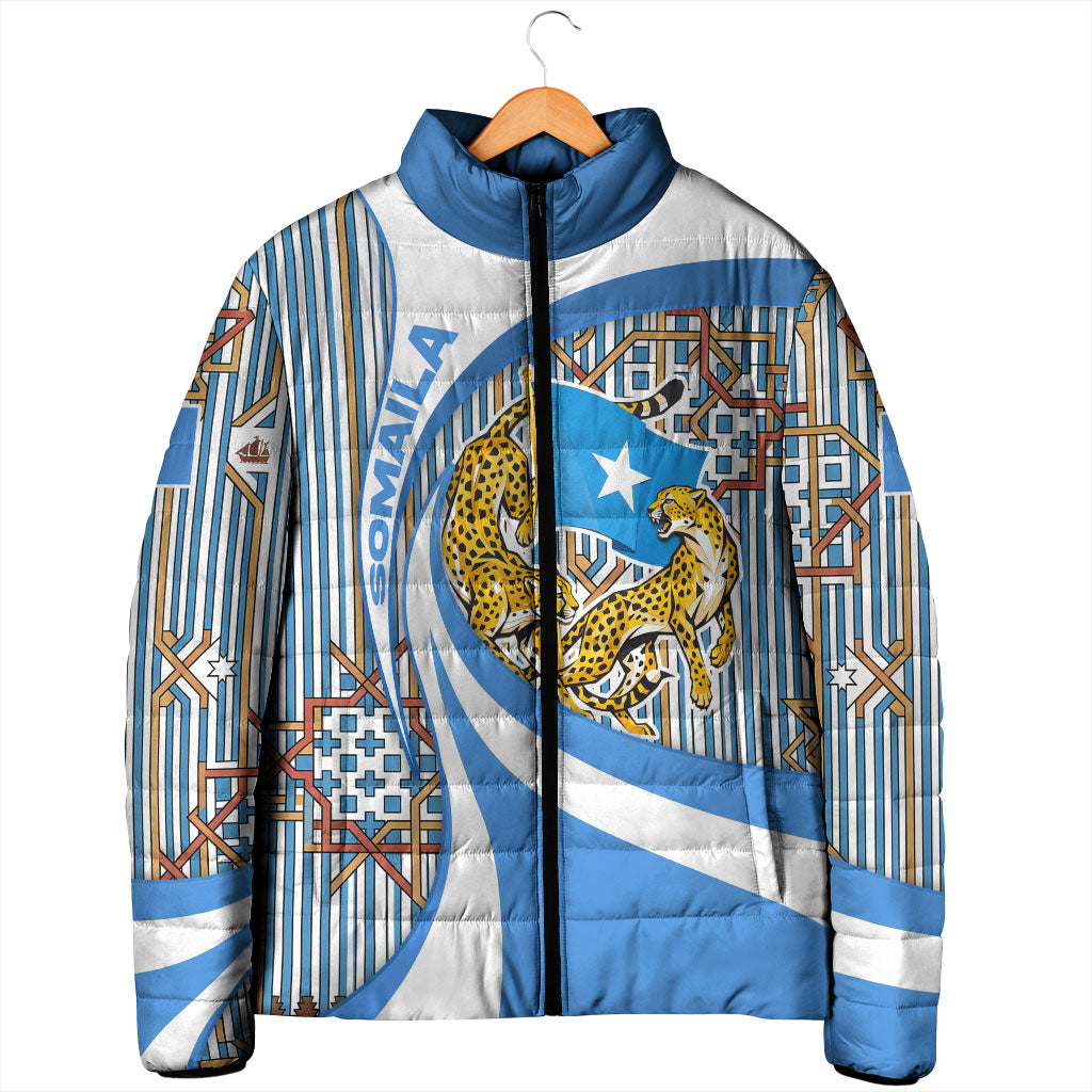 Somalia Freedom Independence Padded Jacket Leopard Flag Power Fist