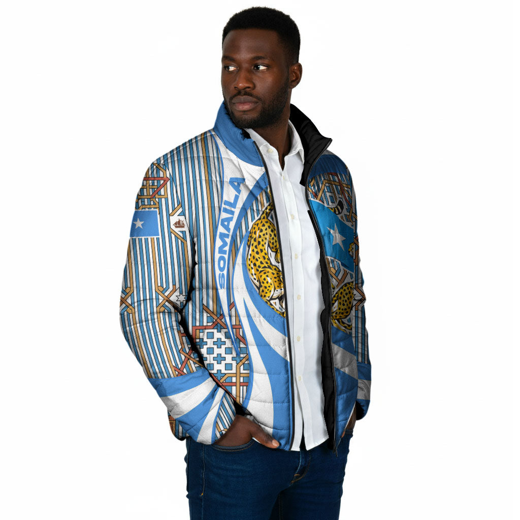 Somalia Freedom Independence Padded Jacket Leopard Flag Power Fist