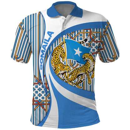 Somalia Freedom Independence Polo Shirt Leopard Flag Power Fist