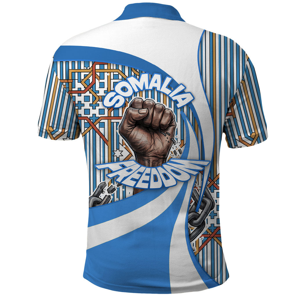 Somalia Freedom Independence Polo Shirt Leopard Flag Power Fist
