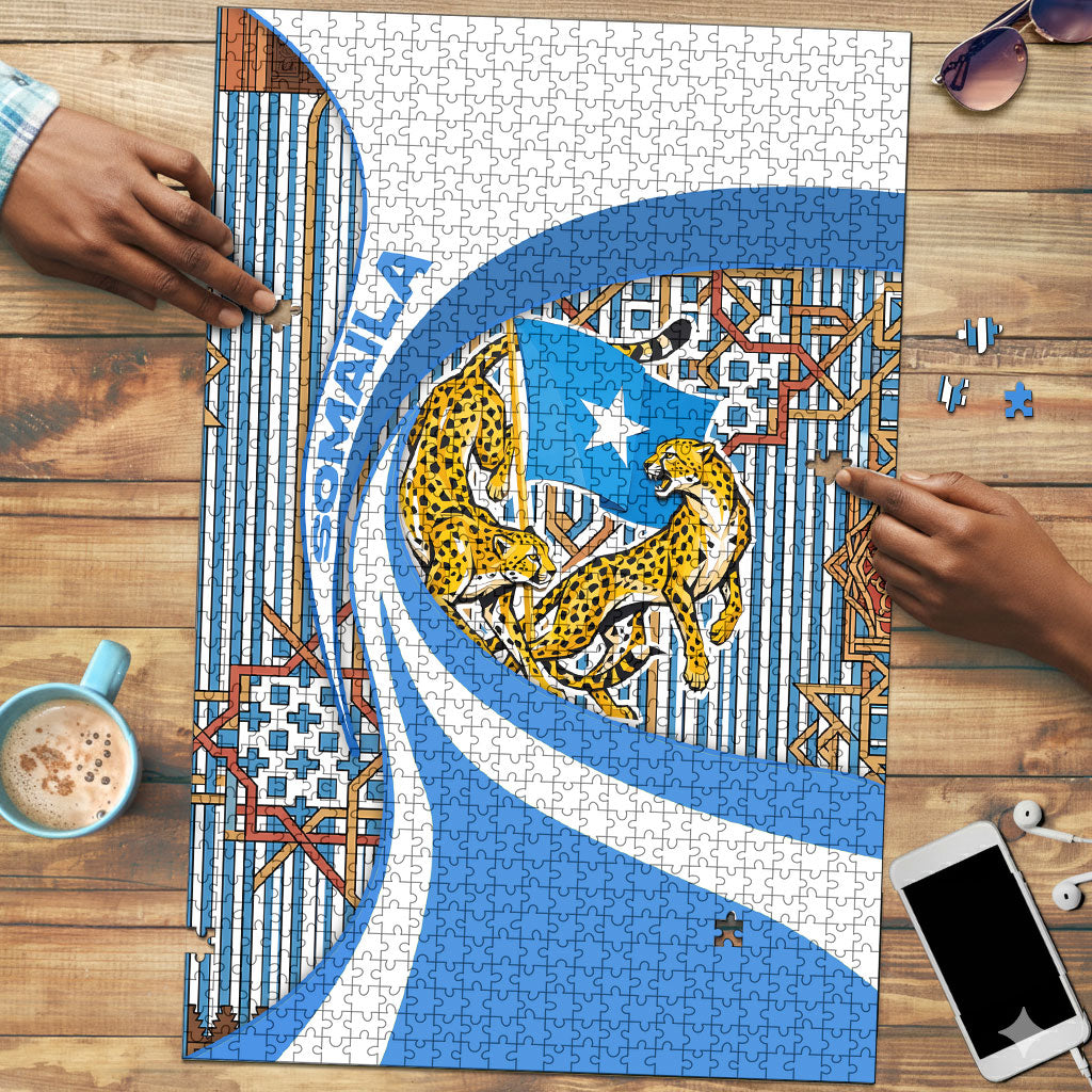 Somalia Freedom Independence Puzzle Leopard Flag Power Fist