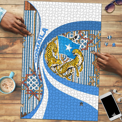Somalia Freedom Independence Puzzle Leopard Flag Power Fist