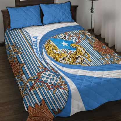 Somalia Freedom Independence Quilt Bed Set Leopard Flag Power Fist
