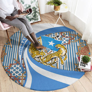 Somalia Freedom Independence Round Carpet Leopard Flag Power Fist