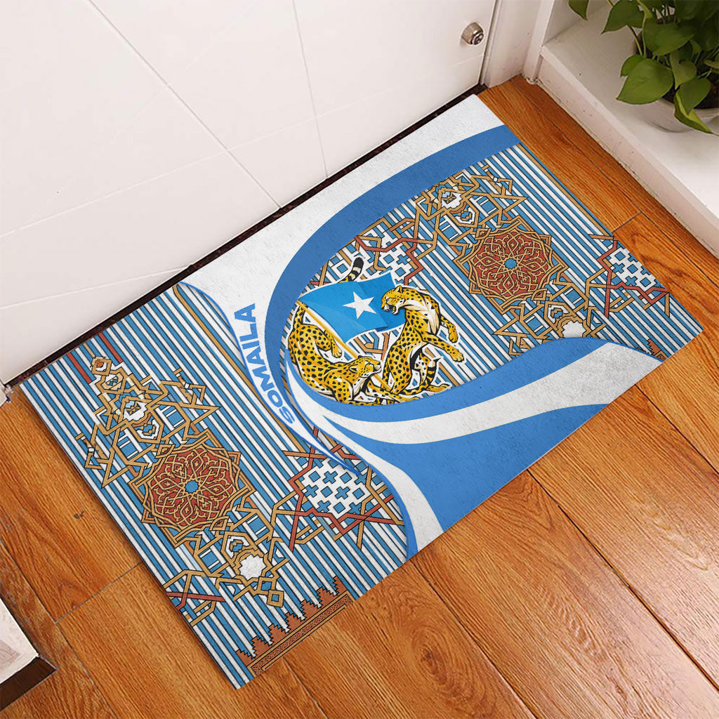 Somalia Freedom Independence Rubber Doormat Leopard Flag Power Fist