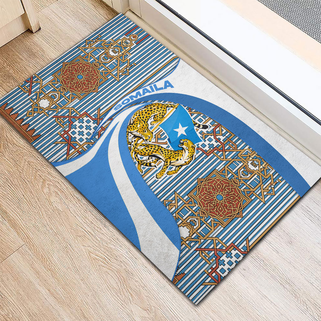 Somalia Freedom Independence Rubber Doormat Leopard Flag Power Fist