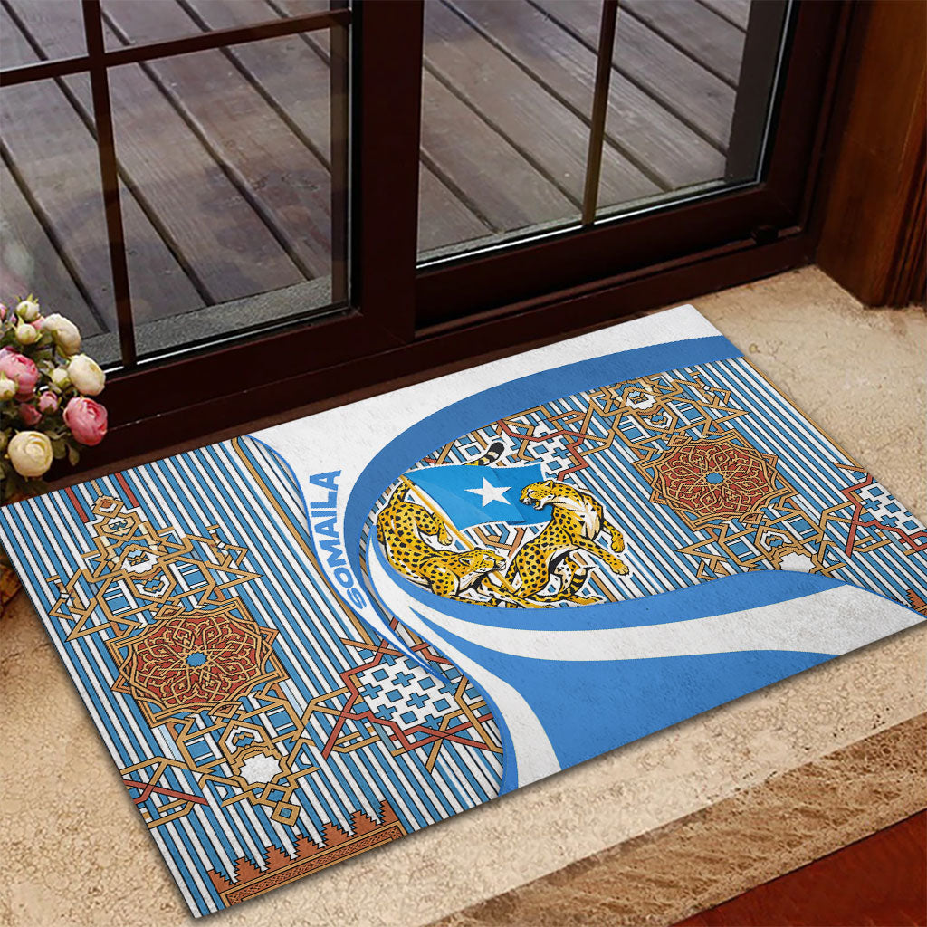 Somalia Freedom Independence Rubber Doormat Leopard Flag Power Fist
