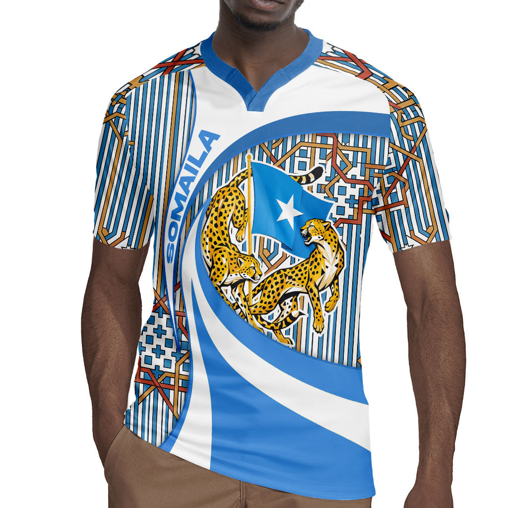 Somalia Freedom Independence Rugby Jersey Leopard Flag Power Fist