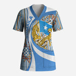 Somalia Freedom Independence Scrub Top Leopard Flag Power Fist