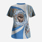 Somalia Freedom Independence Scrub Top Leopard Flag Power Fist