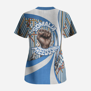 Somalia Freedom Independence Scrub Top Leopard Flag Power Fist