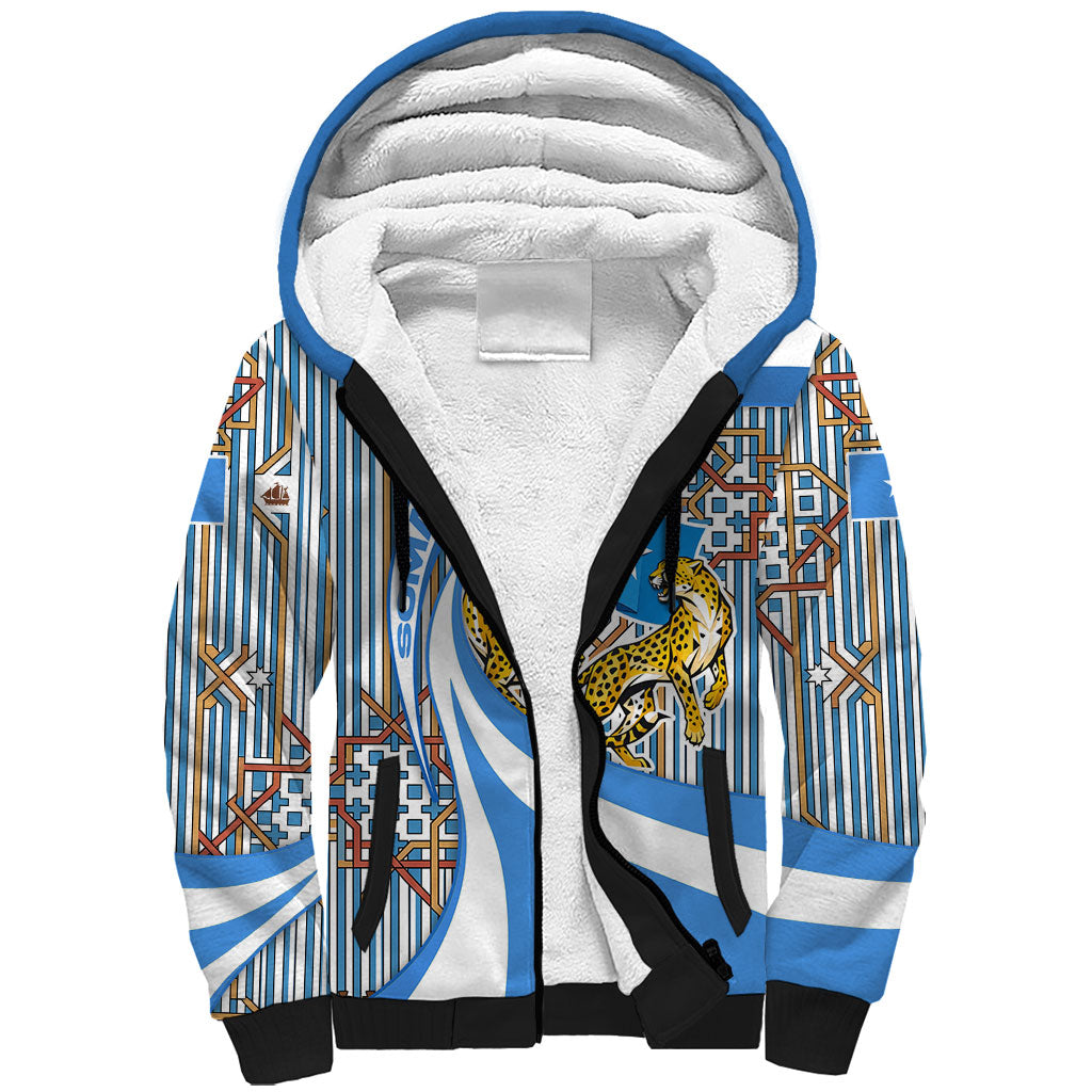 Somalia Freedom Independence Sherpa Hoodie Leopard Flag Power Fist