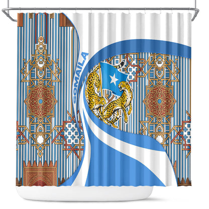 Somalia Freedom Independence Shower Curtain Leopard Flag Power Fist