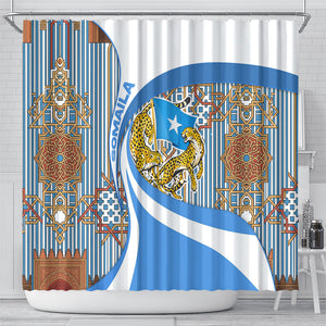 Somalia Freedom Independence Shower Curtain Leopard Flag Power Fist