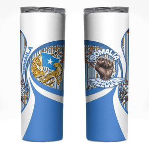 Somalia Freedom Independence Skinny Tumbler Leopard Flag Power Fist