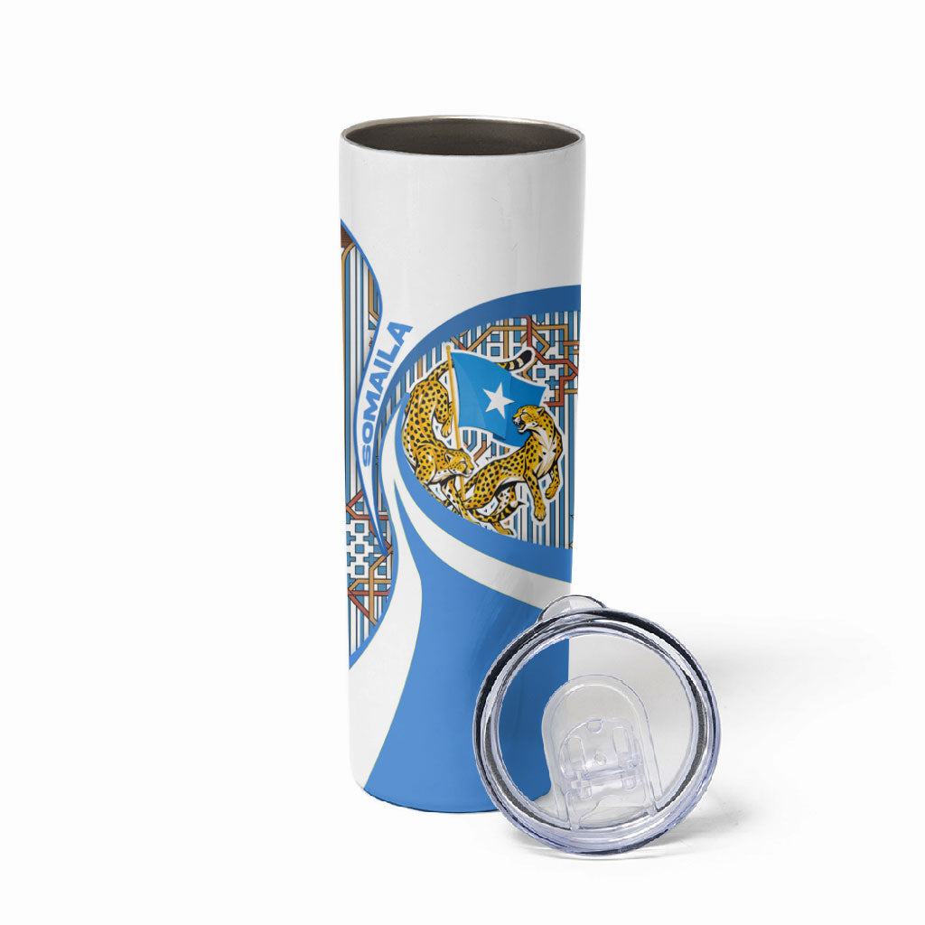 Somalia Freedom Independence Skinny Tumbler Leopard Flag Power Fist