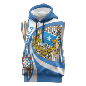 Somalia Freedom Independence Sleeveless Hoodie Leopard Flag Power Fist