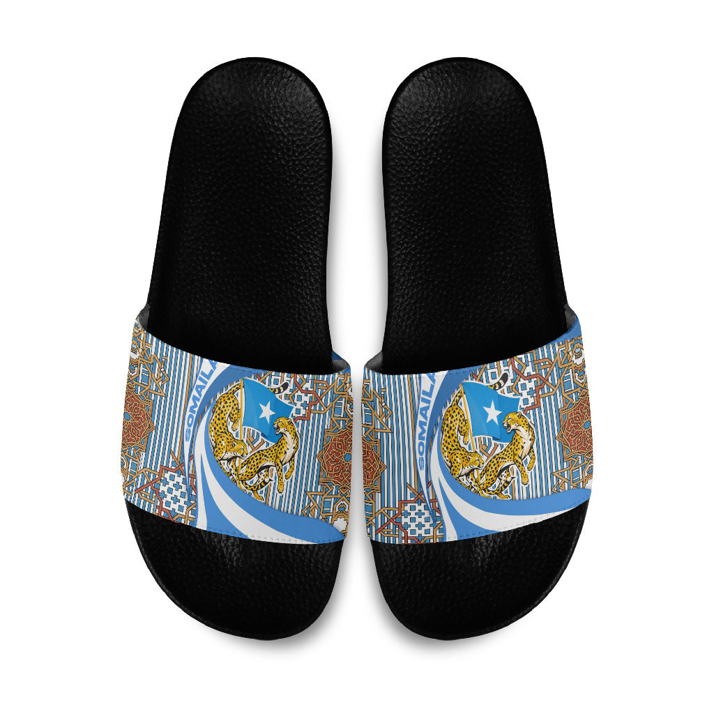 Somalia Freedom Independence Slide Sandals Leopard Flag Power Fist