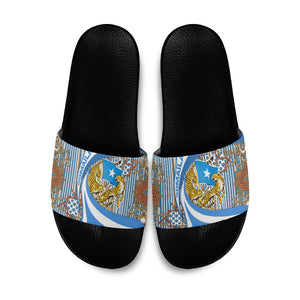 Somalia Freedom Independence Slide Sandals Leopard Flag Power Fist