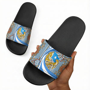 Somalia Freedom Independence Slide Sandals Leopard Flag Power Fist